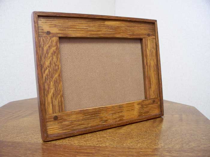 arts and crafts style hand crafted quarter sawn white oak horizontal photo frame