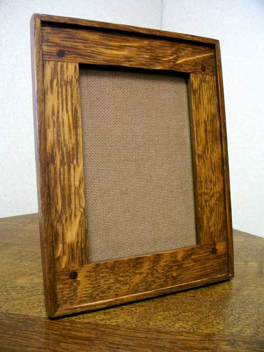 arts and crafts style hand crafted quarter sawn white oak photo frame