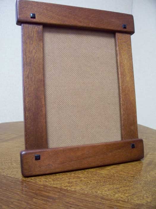 Greene & Greene style hand crafted mahogany w/ebony vertical photo frame