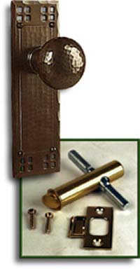 arts and crafts pacific style hand crafted hand hammered screen door escutcheon door hardware