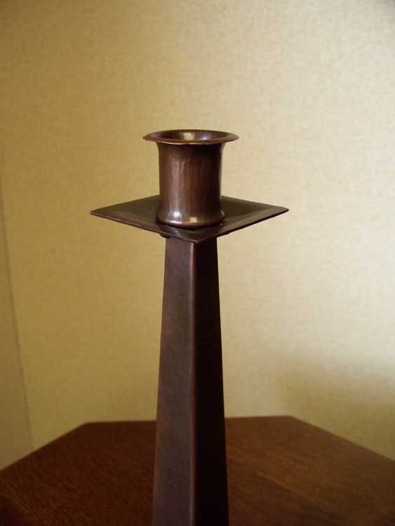 copper candlestick hand crafted by craftsmen hardware company, ltd